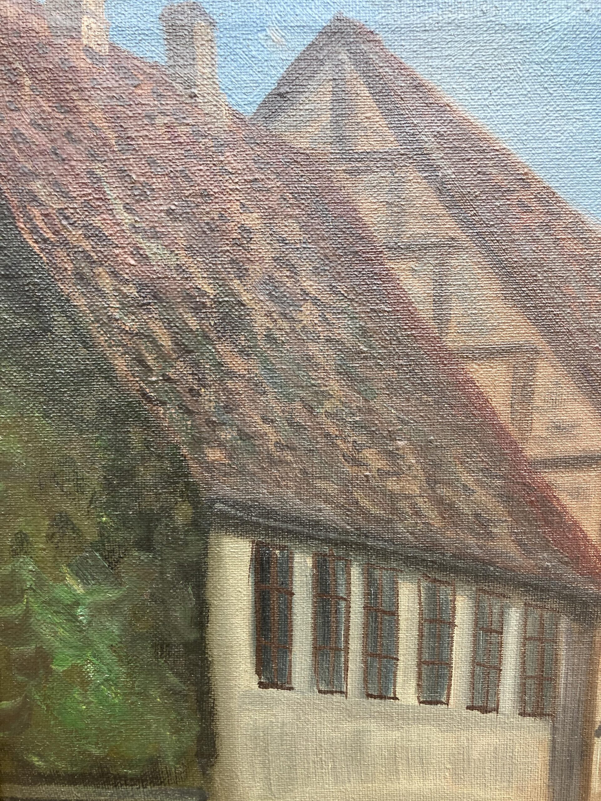 Original Danish Oil Painting, Street Scene at Dusk, Scandinavian Cityscape - Image 9