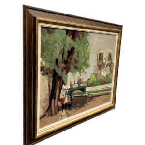 Paris Cityscape, Swedish Vintage Oil Painting, European Decor, Axel Hamborn - Image 6