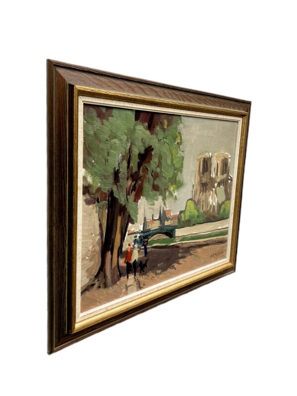 Paris Cityscape, Swedish Vintage Oil Painting, European Decor, Axel Hamborn