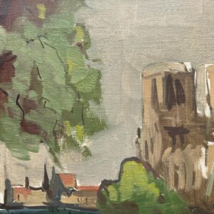 Paris Cityscape, Swedish Vintage Oil Painting, European Decor, Axel Hamborn - Image 9