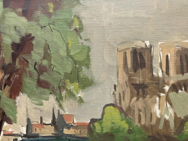 Paris Cityscape, Swedish Vintage Oil Painting, European Decor, Axel Hamborn