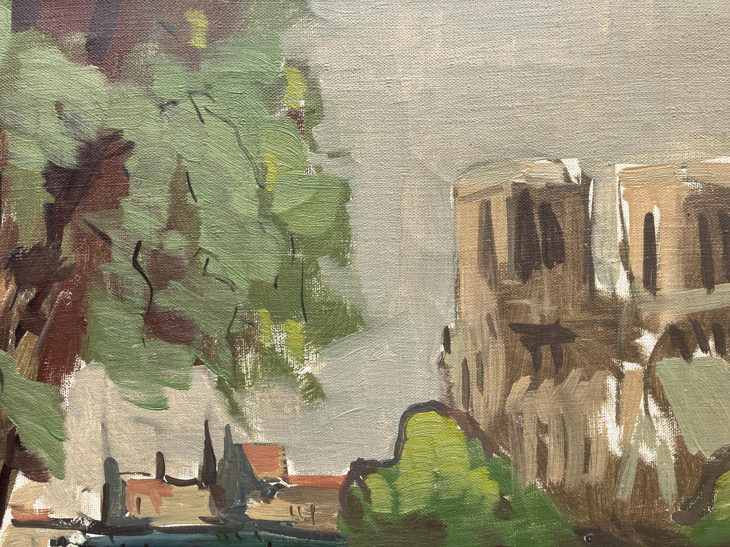 Paris Cityscape, Swedish Vintage Oil Painting, European Decor, Axel Hamborn - Image 9