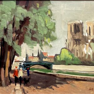 Paris Cityscape, Swedish Vintage Oil Painting, European Decor, Axel Hamborn - Image 5