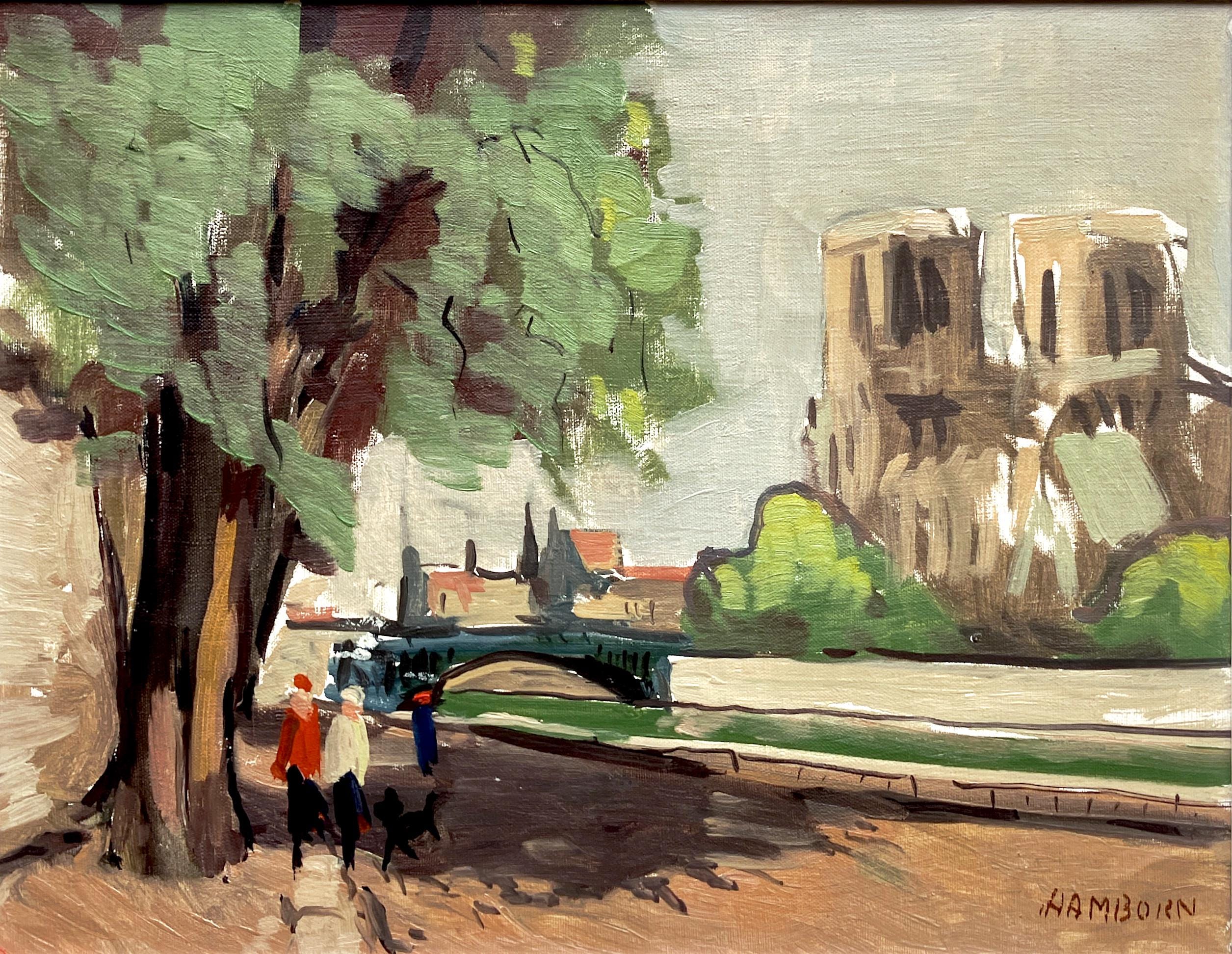 Paris Cityscape, Swedish Vintage Oil Painting, European Decor, Axel Hamborn - Image 5