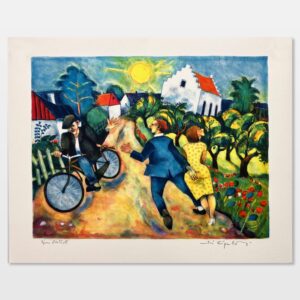 Summer Village Life, Jussi Taipaleenmäki Lithograph, Signed Limited Edition Print