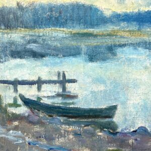 Large Coastal Seascape with Boats, Vintage Oil Painting, Scandinavian Coastal Decor - Image 10