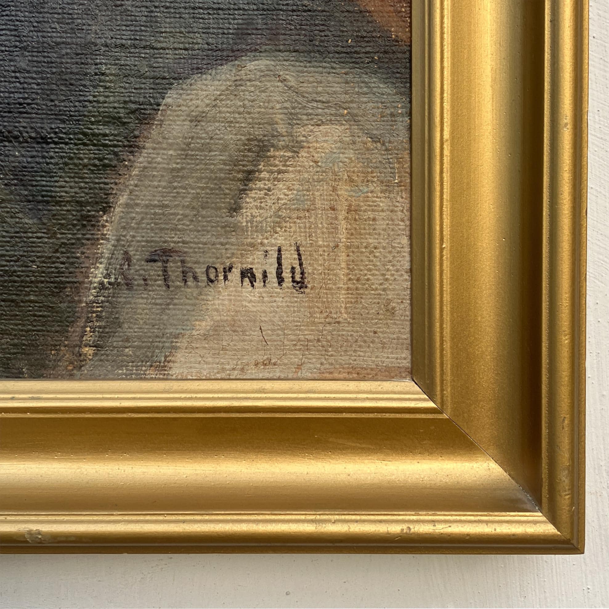 Original Danish oil painting, Medium fisherman portrait warm earthy tones, Scandinavian realism, Christian Thornild - Image 6