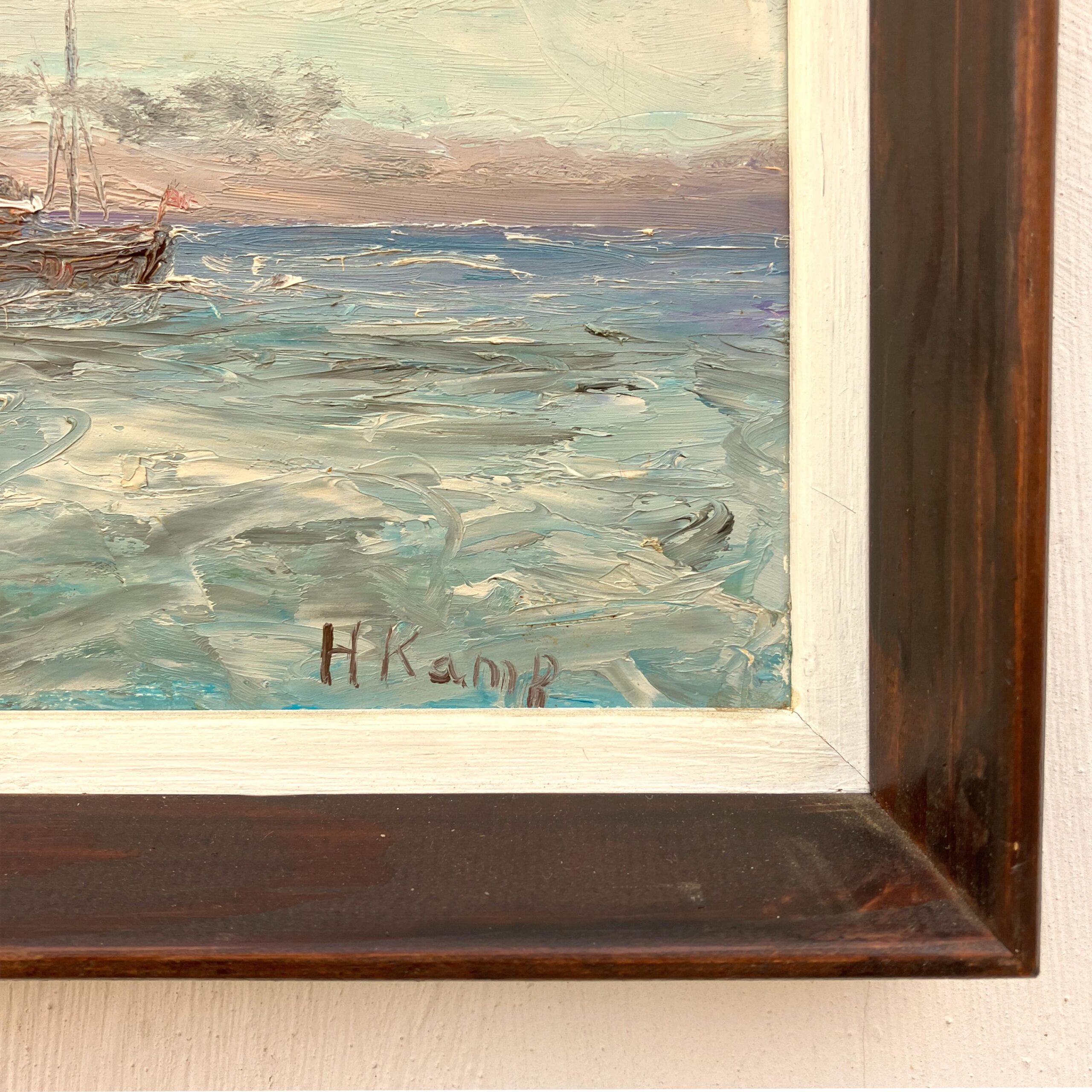Ship Oil Painting, Danish Coastal Wall Art, Scandinavian Maritime Decor - Image 9