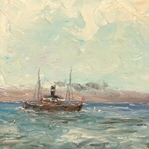 Ship Oil Painting, Danish Coastal Wall Art, Scandinavian Maritime Decor - Image 8