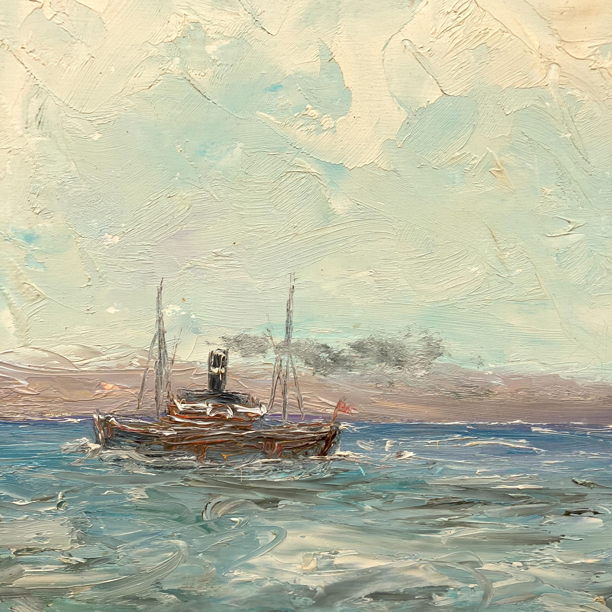 Ship Oil Painting, Danish Coastal Wall Art, Scandinavian Maritime Decor - Image 8