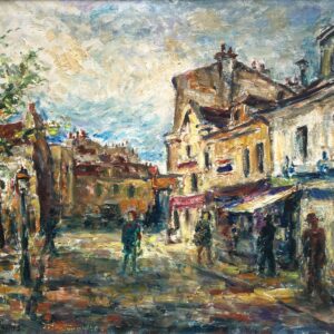 Montmartre Painting, Vintage Oil Painting, European Decor, Danish Artist Ejner Johansen - Image 6