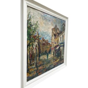 Montmartre Painting, Vintage Oil Painting, European Decor, Danish Artist Ejner Johansen - Image 4