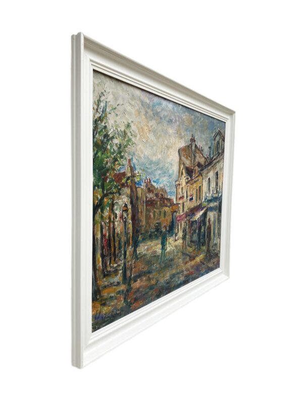 Montmartre Painting, Vintage Oil Painting, European Decor, Danish Artist Ejner Johansen
