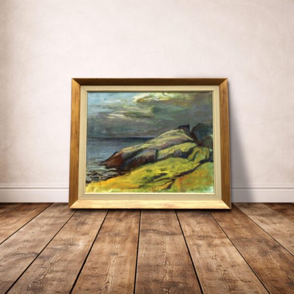 Swedish Landscape Painting, Vintage Oil Painting, Farmhouse Decor