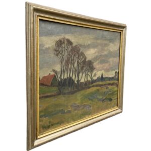 Swedish Landscape Painting, Vintage Oil Art, Scandinavian Farmhouse Decor - Image 5