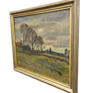 Swedish Landscape Painting, Vintage Oil Art, Scandinavian Farmhouse Decor - Image 4