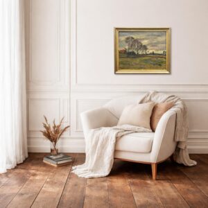 Swedish Landscape Painting, Vintage Oil Art, Scandinavian Farmhouse Decor - Image 3