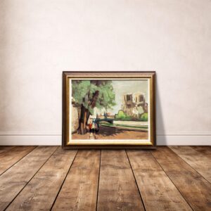Paris Cityscape, Swedish Vintage Oil Painting, European Decor, Axel Hamborn - Image 2