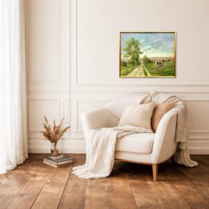 Cow Painting, Vintage Oil Painting, Danish Landscape, Farmhouse Decor - Image 3