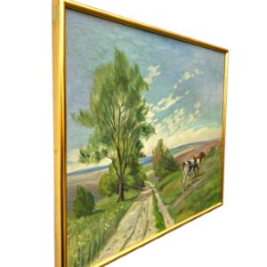 Cow Painting, Vintage Oil Painting, Danish Landscape, Farmhouse Decor - Image 4