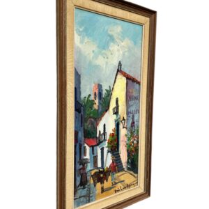 Mediterranean Village Painting, Vintage Oil Painting, European Decor - Image 4