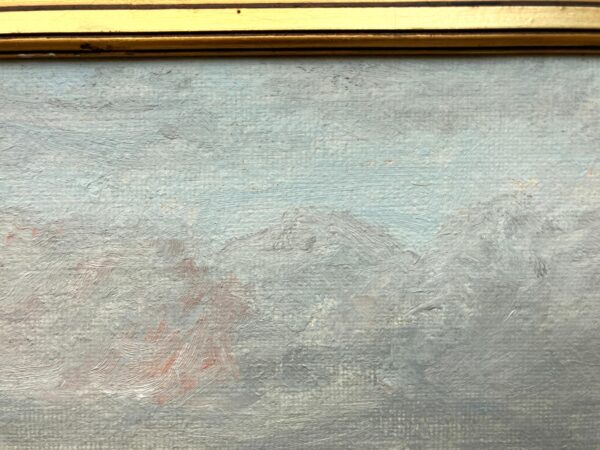 Lake Painting, Vintage Oil Painting, Farmhouse Decor