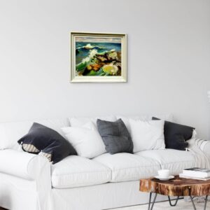 Original Oil Painting – Mid Century Swedish Coastal Landscape - Image 3
