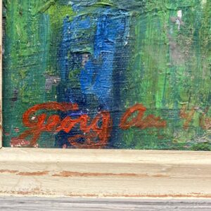Original 1940s Swedish Oil Painting – Colorful Street Scene with Figures, Scandinavian Expressionist Art - Image 10