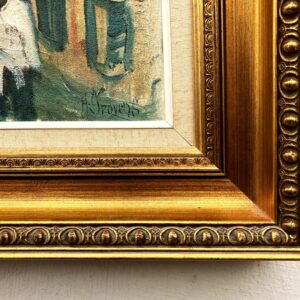 Original Swedish Oil Painting – Greek Village Scene with people – Harald Grovens - Image 8