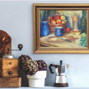 Still Life Oil Painting – Apples and Lemons, Original Vintage Art - Image 2