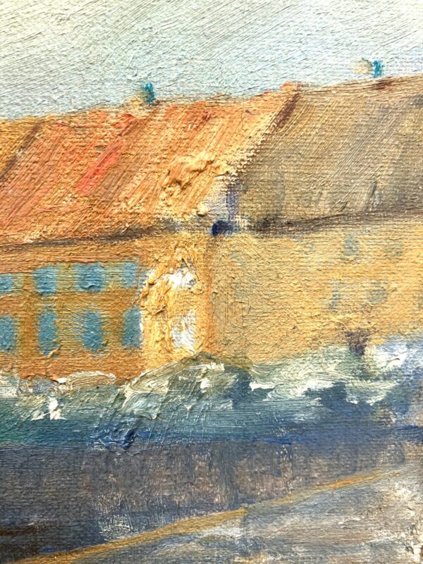 Harbor Painting, Danish Oil Painting, Coastal Decor