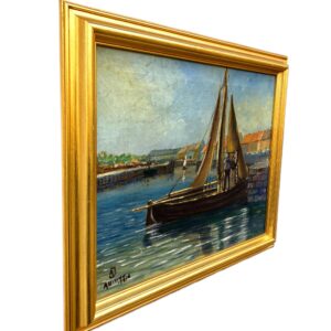 Harbor Painting, Danish Oil Painting, Coastal Decor - Image 4
