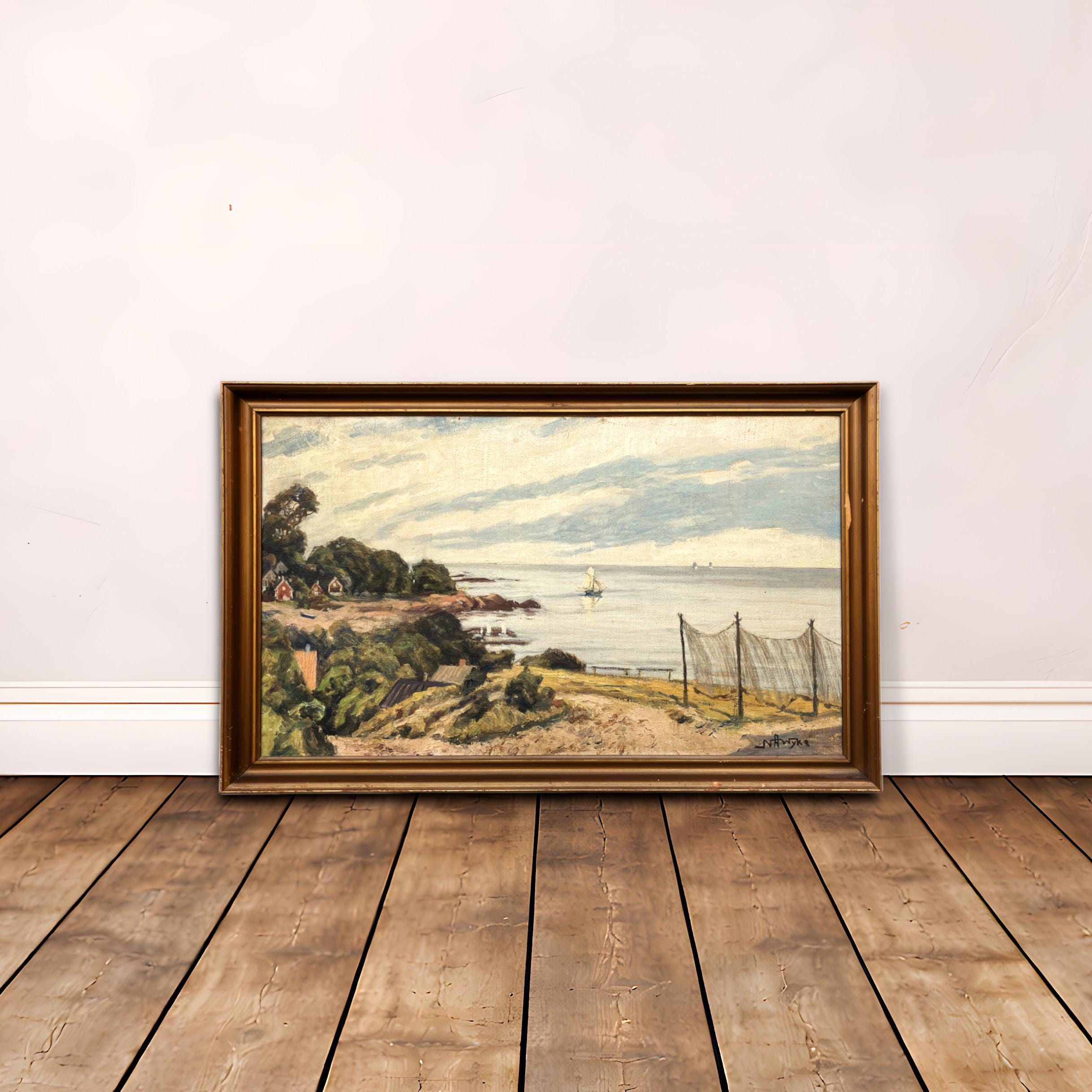 Seascape Painting, Kullen Sweden Oil Painting, Scandinavian Coastal Decor - Image 2