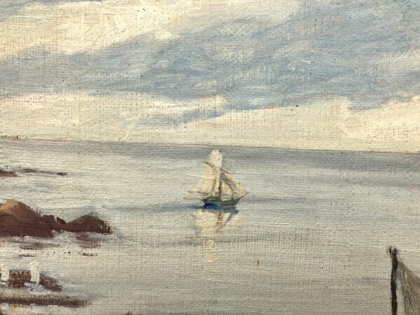 Seascape Painting, Kullen Sweden Oil Painting, Scandinavian Coastal Decor