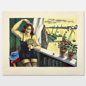 Figurative Scandinavian Interior Scene, Jussi Taipaleenmäki, Signed Limited Edition Lithograph