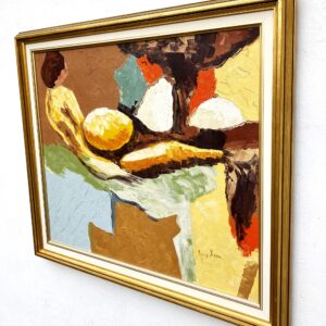 Original oil painting, abstract reclining figure, Scandinavian modern, textured wall art - Image 6