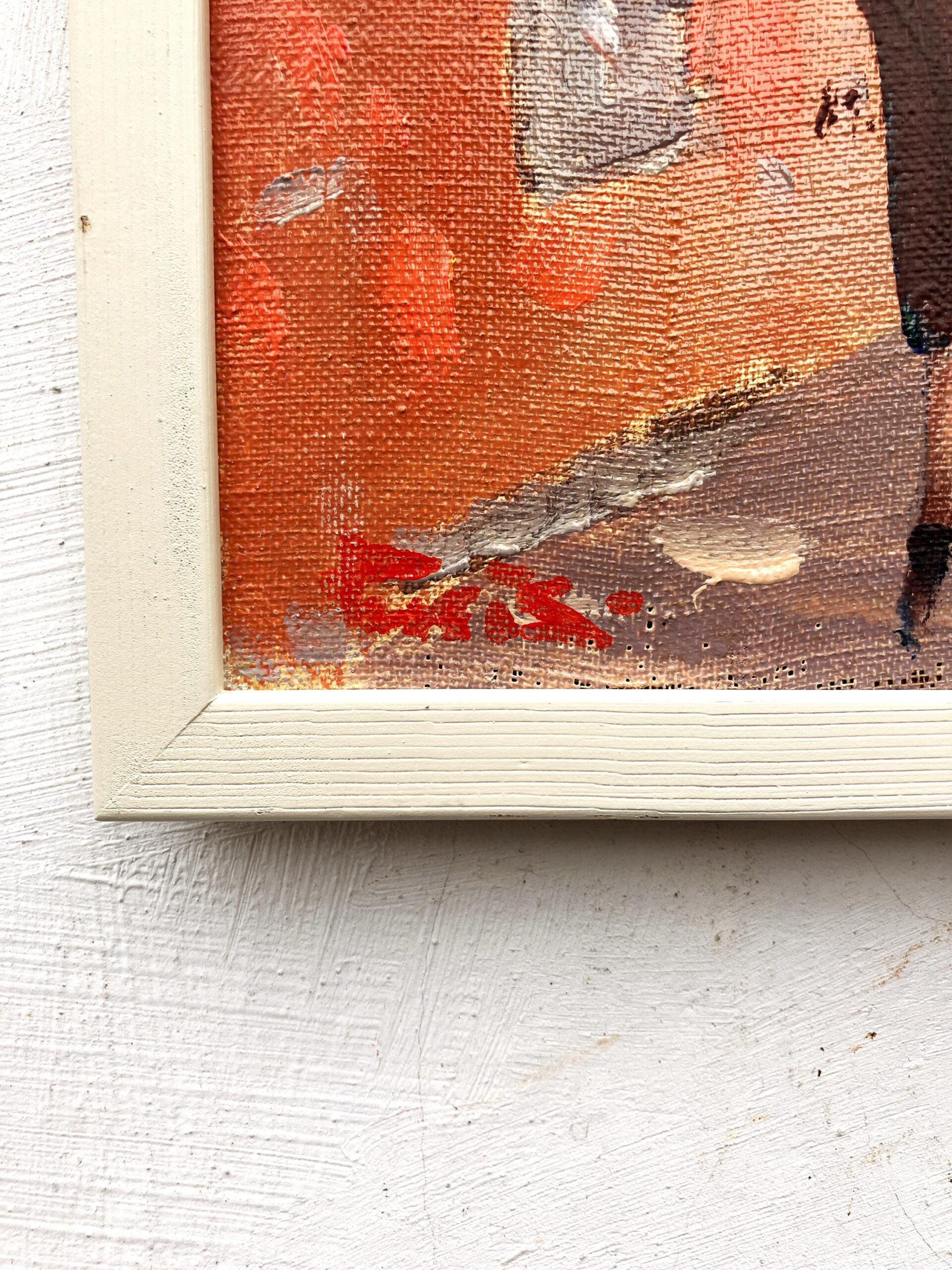 Original Danish oil painting, Paris street scene figures, mid century, Hans Bendix - Image 10