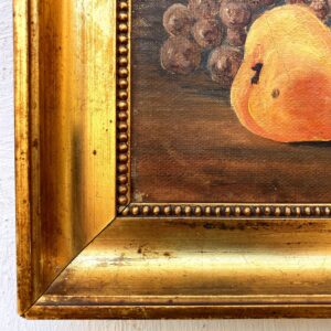 Still Life Painting Pears Grapes Autumn Leaves, Vintage Oil Painting, Cottage Decor - Image 10