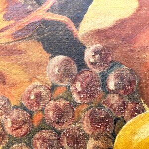 Still Life Painting Pears Grapes Autumn Leaves, Vintage Oil Painting, Cottage Decor - Image 7