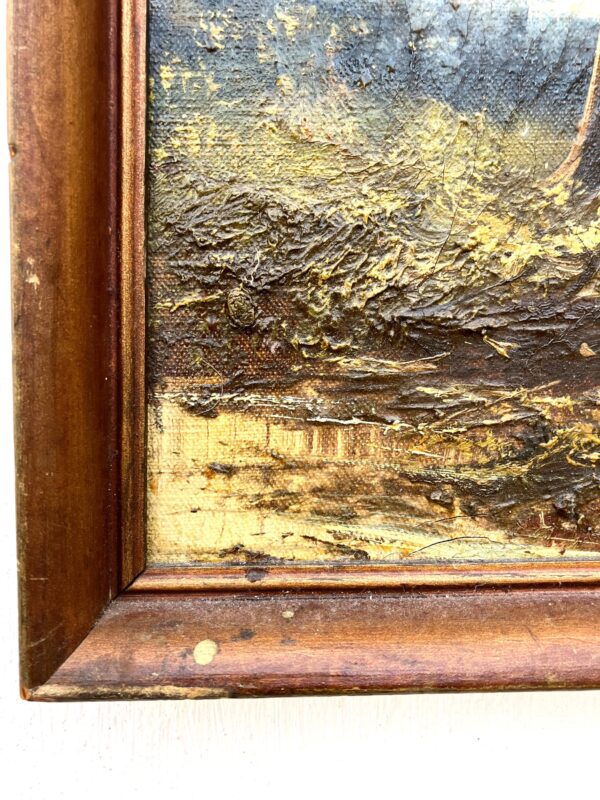 Woodland Painting, Vintage Oil Painting, Farmhouse Decor