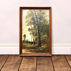 Woodland Painting, Vintage Oil Painting, Farmhouse Decor - Image 2