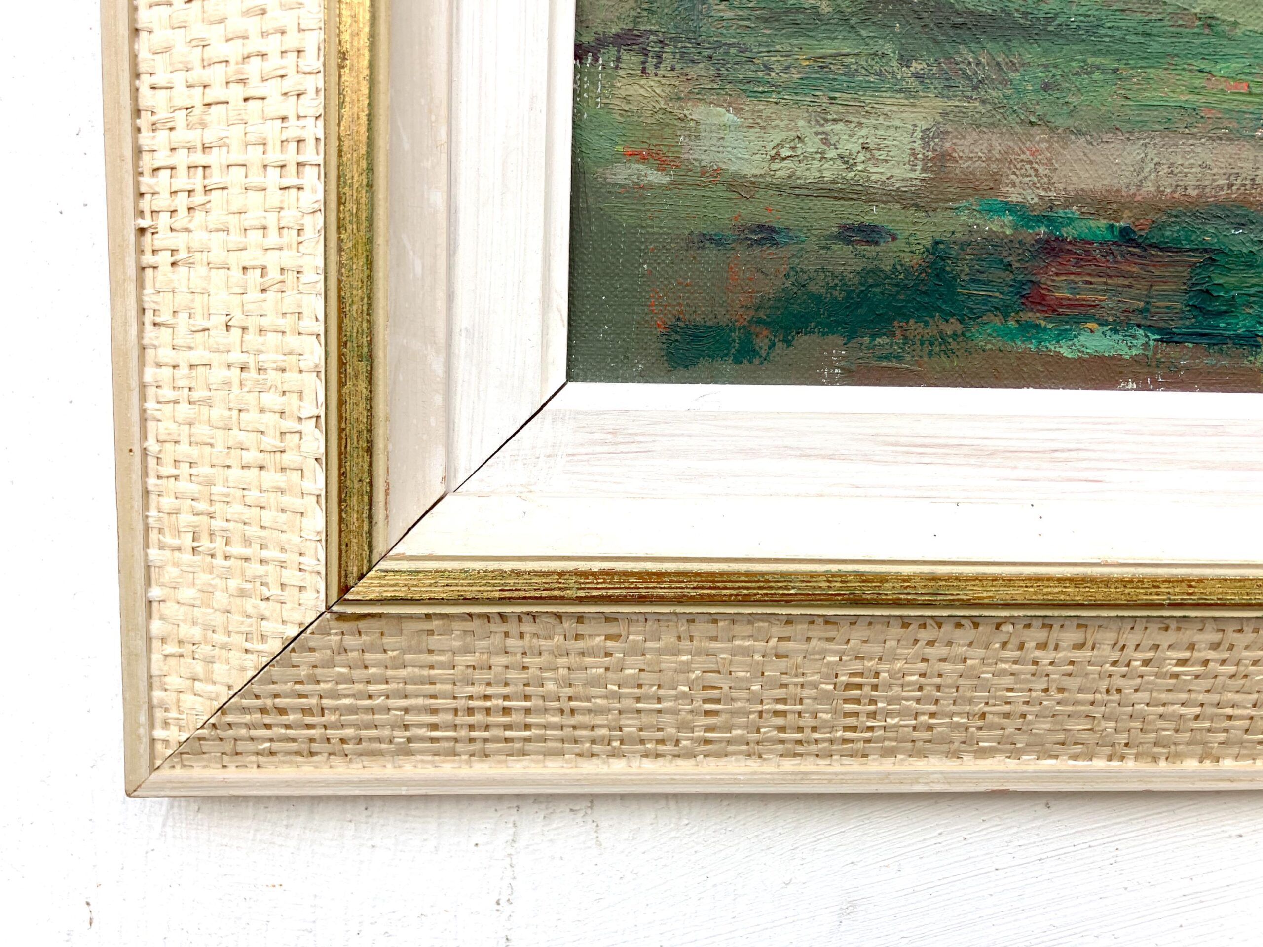 Panoramic landscape painting, swedish oil painting fields, mid century scandinavian, farmhouse decor - Image 9