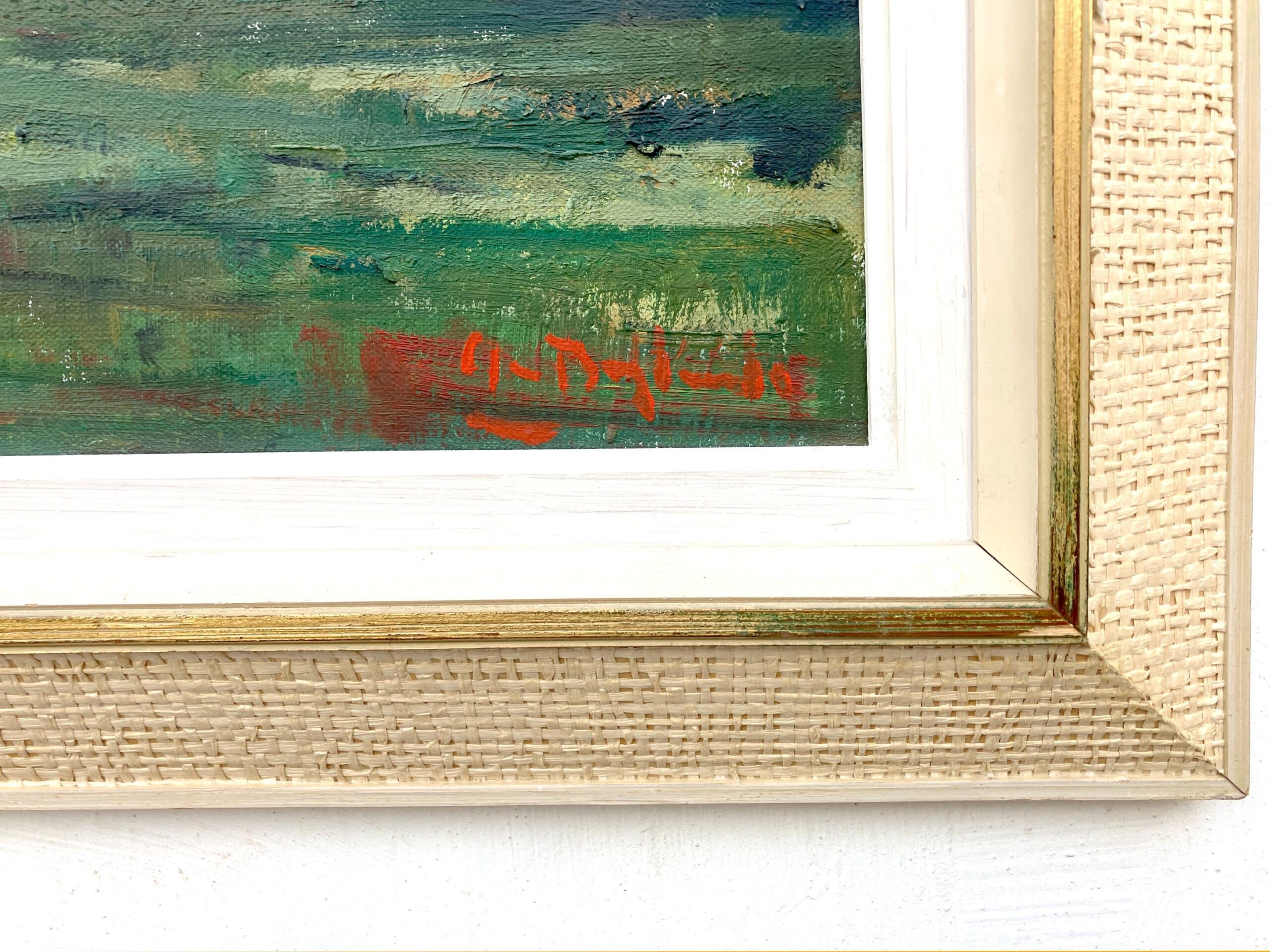 Panoramic landscape painting, swedish oil painting fields, mid century scandinavian, farmhouse decor - Image 8