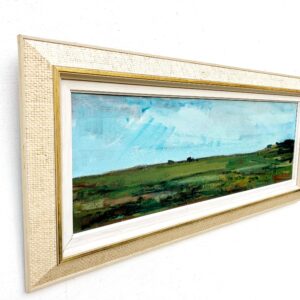 Panoramic landscape painting, swedish oil painting fields, mid century scandinavian, farmhouse decor - Image 5