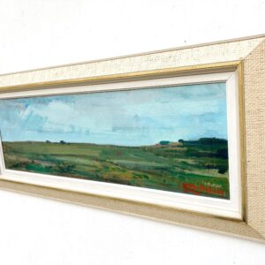 Panoramic landscape painting, swedish oil painting fields, mid century scandinavian, farmhouse decor - Image 6