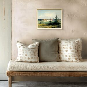 Original Danish Oil Painting, west coast farmhouse, mid century nordic, scandinavian wall art - Image 3