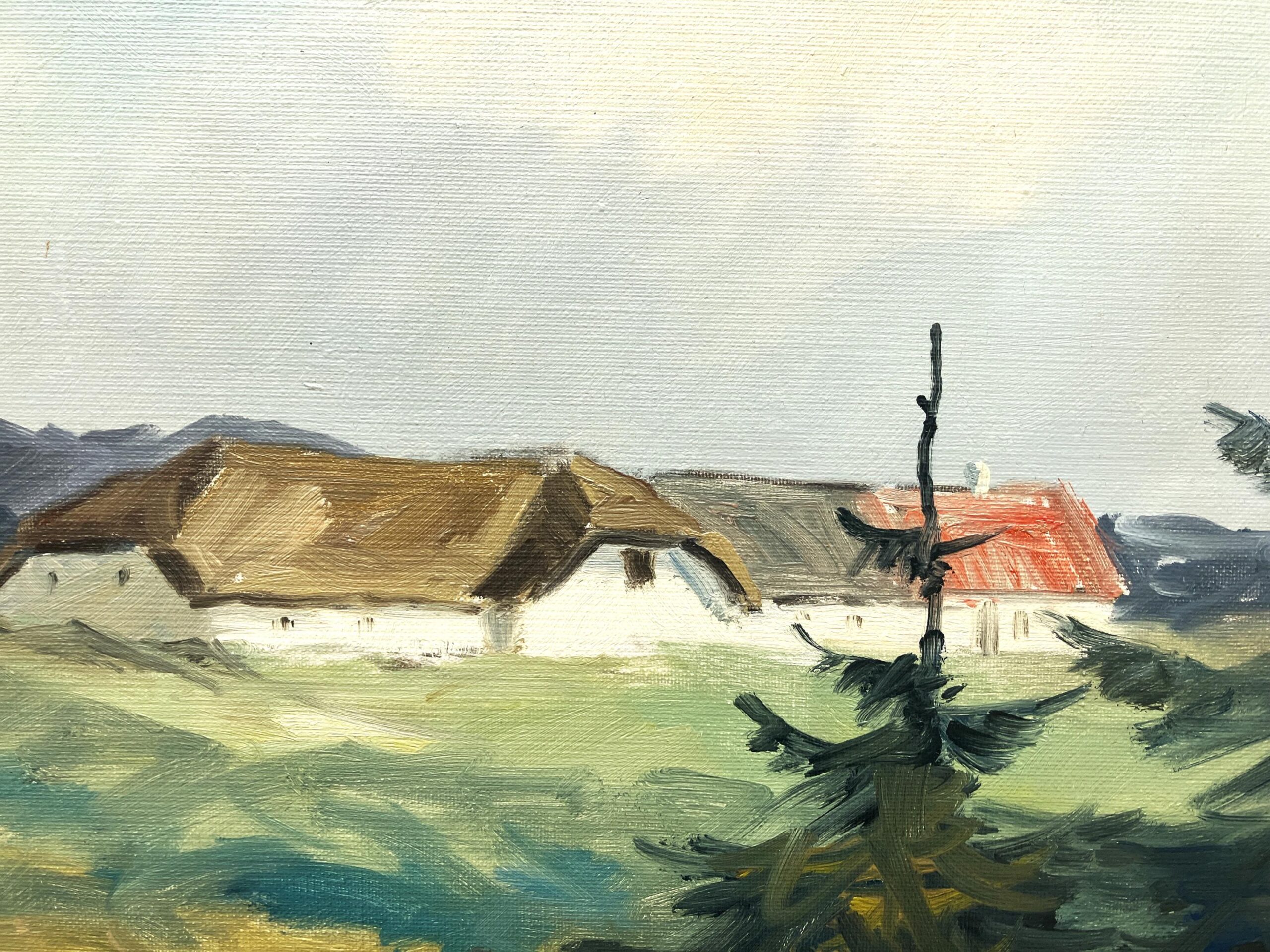 Original Danish Oil Painting, west coast farmhouse, mid century nordic, scandinavian wall art - Image 6