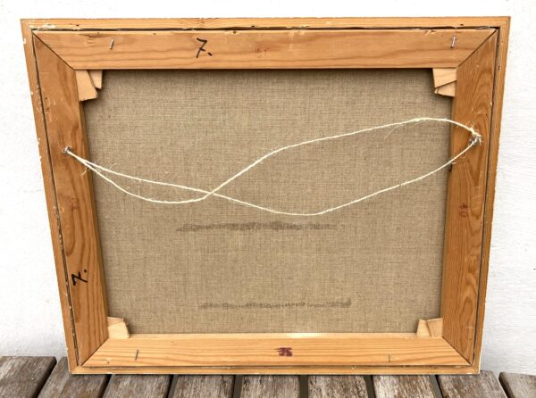 Original Danish Oil Painting, west coast farmhouse, mid century nordic, scandinavian wall art