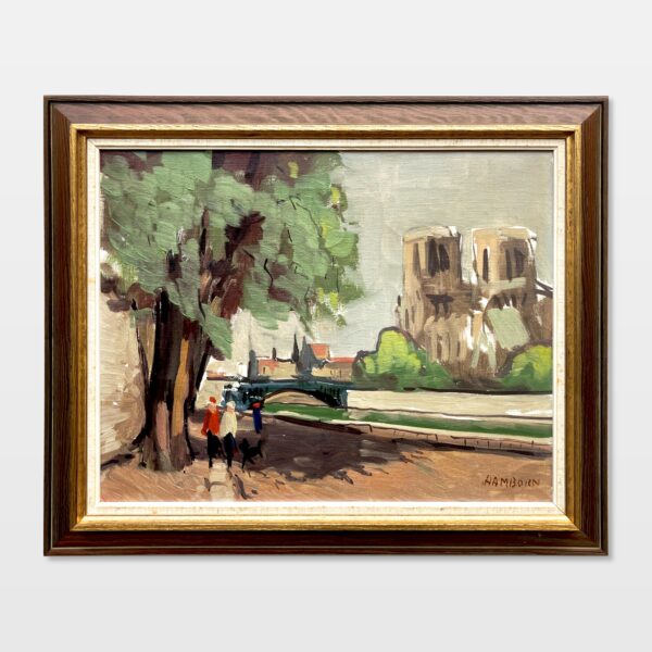 Paris Cityscape, Swedish Vintage Oil Painting, European Decor, Axel Hamborn