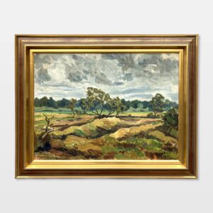 Swedish Landscape Painting, Vintage Oil Painting, Farmhouse Decor